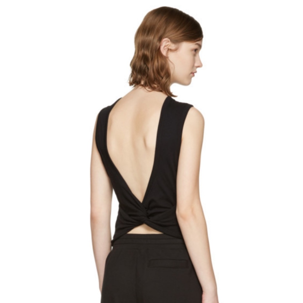T by Alexander Wang Black Open Back Twist Tank - Picture 8 of 9